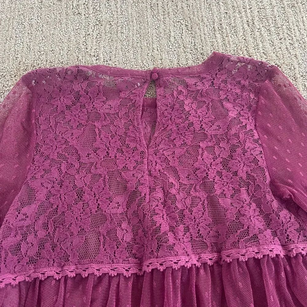 Free People PinkLace 3/4 Sleeve Flowy Top - Picture 7 of 7